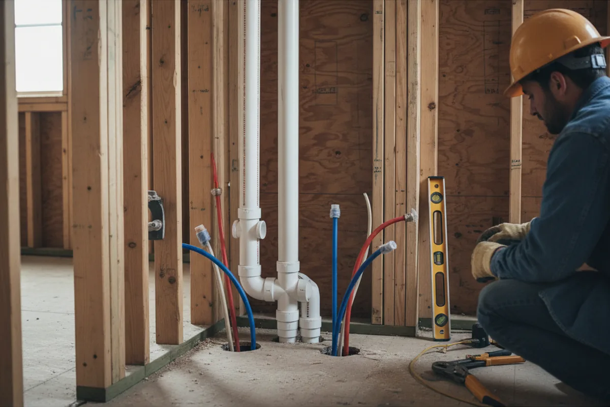 Drain and supply rough-in during Garbage Disposal Repair in Hibernia